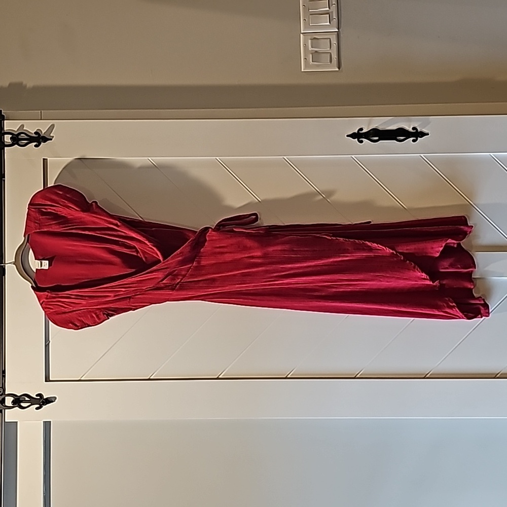Red maxi swim cover up